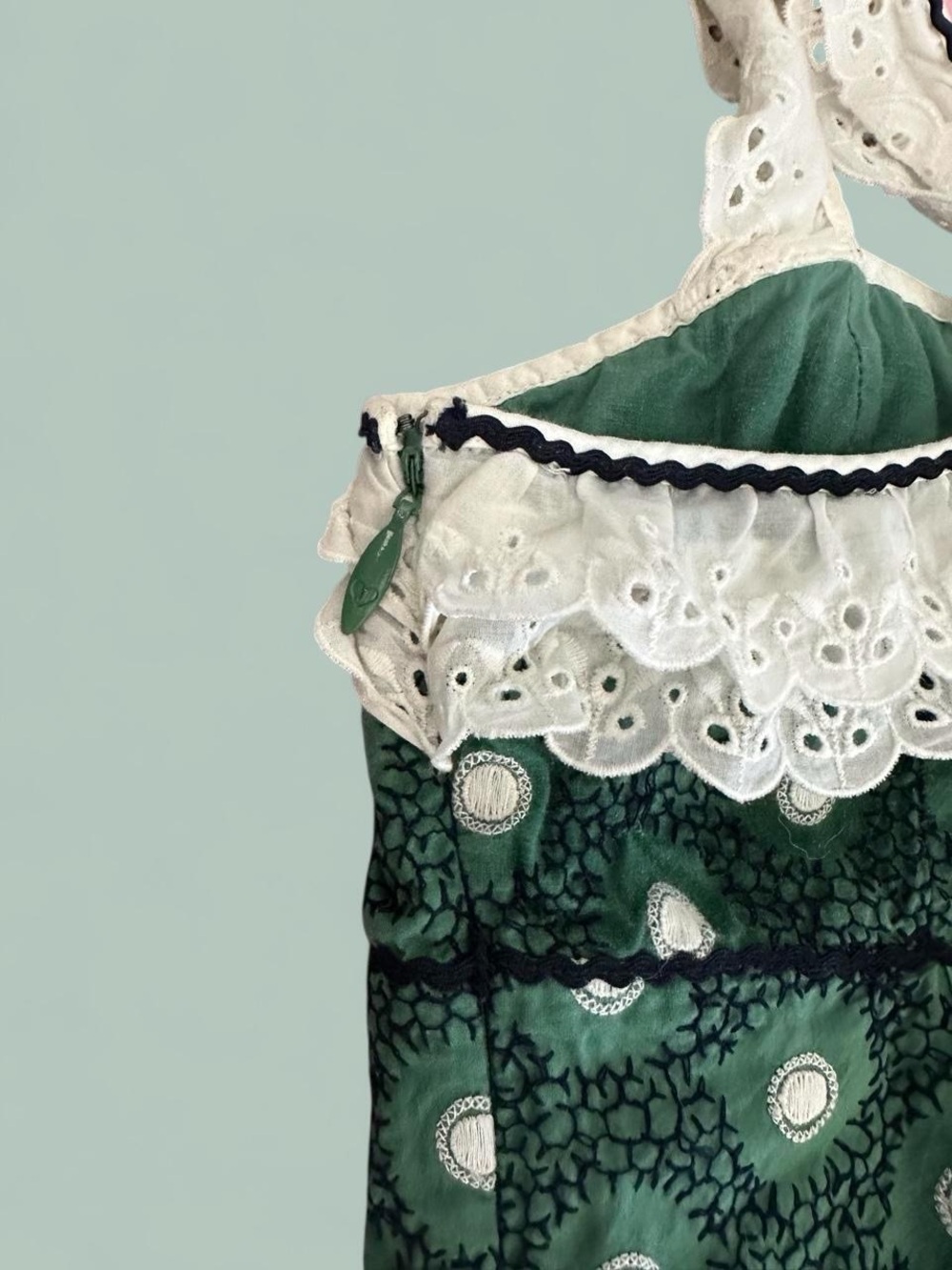 Y2K Juicy Couture Green Eyelet Lace Maxi Dress - Picture 6 of 7